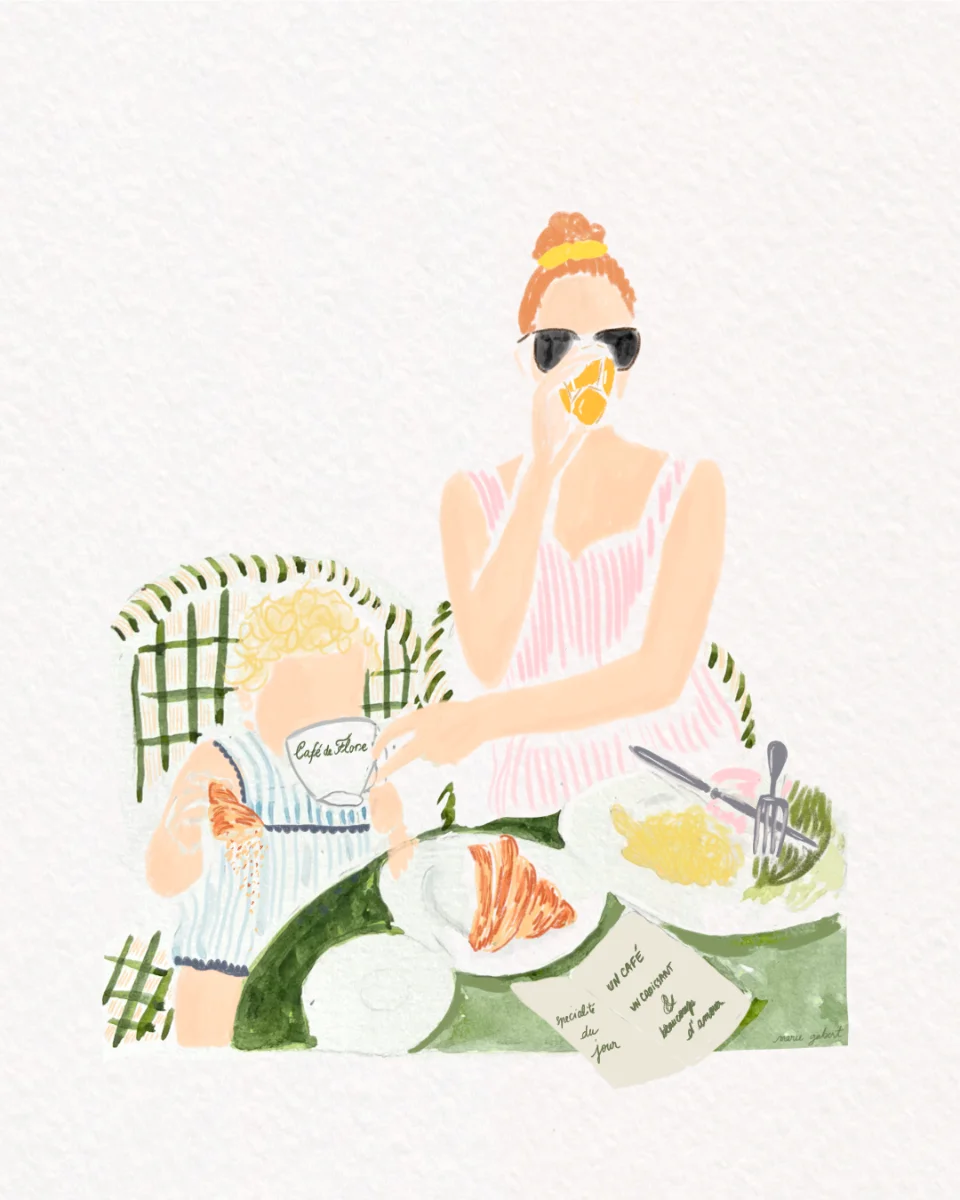 Illustration aquarelle — Café de Flore