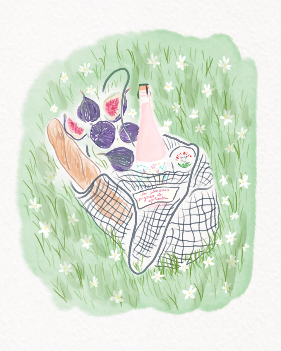 Illustration aquarelle — Pique-nique de septembre